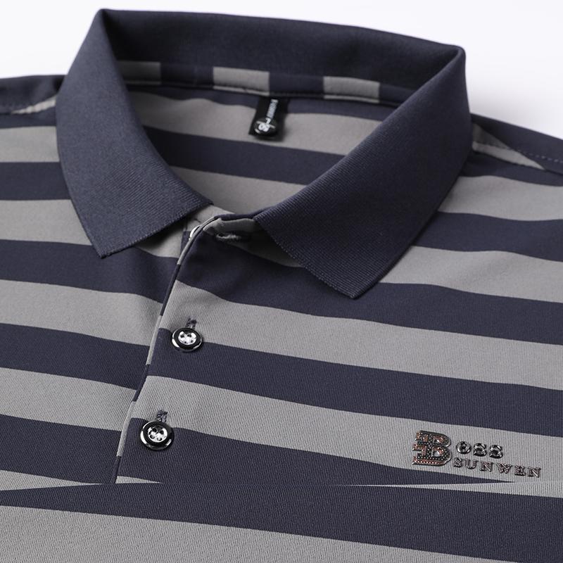 2025 New Summer Men's Lapel Short-sleeved T-shirt Business Casual Polo Shirt