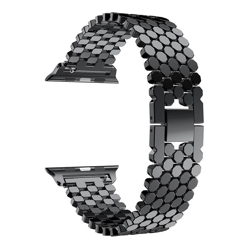 Stainless Steel Strap for Apple Watch Band 45mm 44mm 40mm 49mm 41mm Fish-scale Metal Link Bracelet iWatch Series 9 8 Se Ultra 2