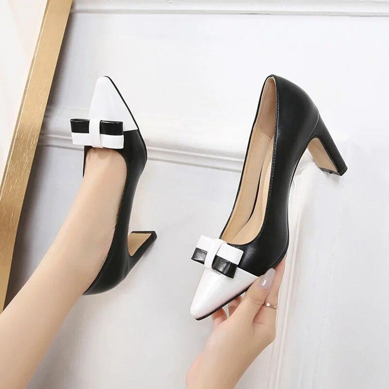 Dámská pracovní obuv velkých velikostí Vysoký podpatek Kancelářský Temperament Nový 7,5 cm podpatek WZ