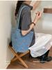 Korean Canvas Embroidered Denim Bucket Bag - Summer 2026 Women's Casual Handbag