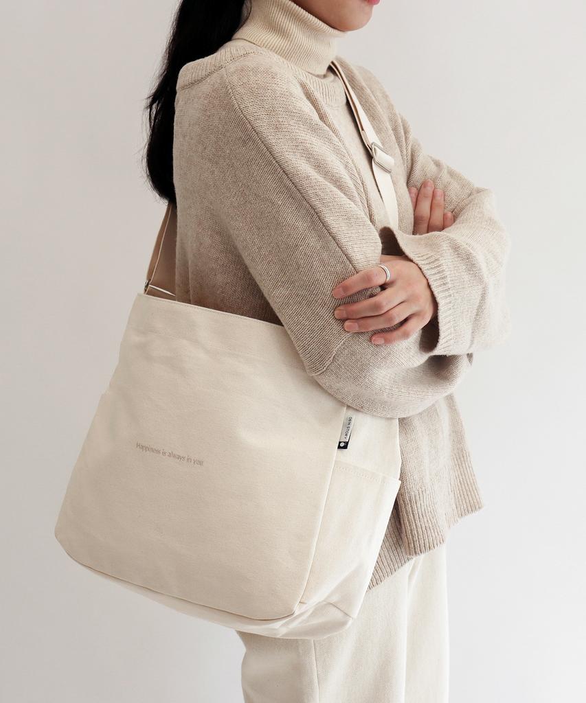 0614Story Happiness Canvas Storage Crossbody Bag (2 Colors)