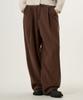 UNKNOWN PLANET Single-Pleat Wide Brushed Cotton Pants Brown