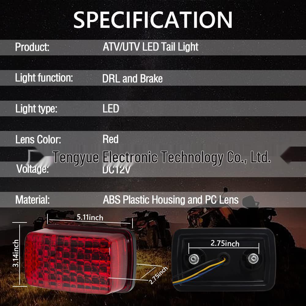 LED Tail Light for Yamaha: ATV, Quad, UTV, Grizzly, Viking 700, Rhino 660