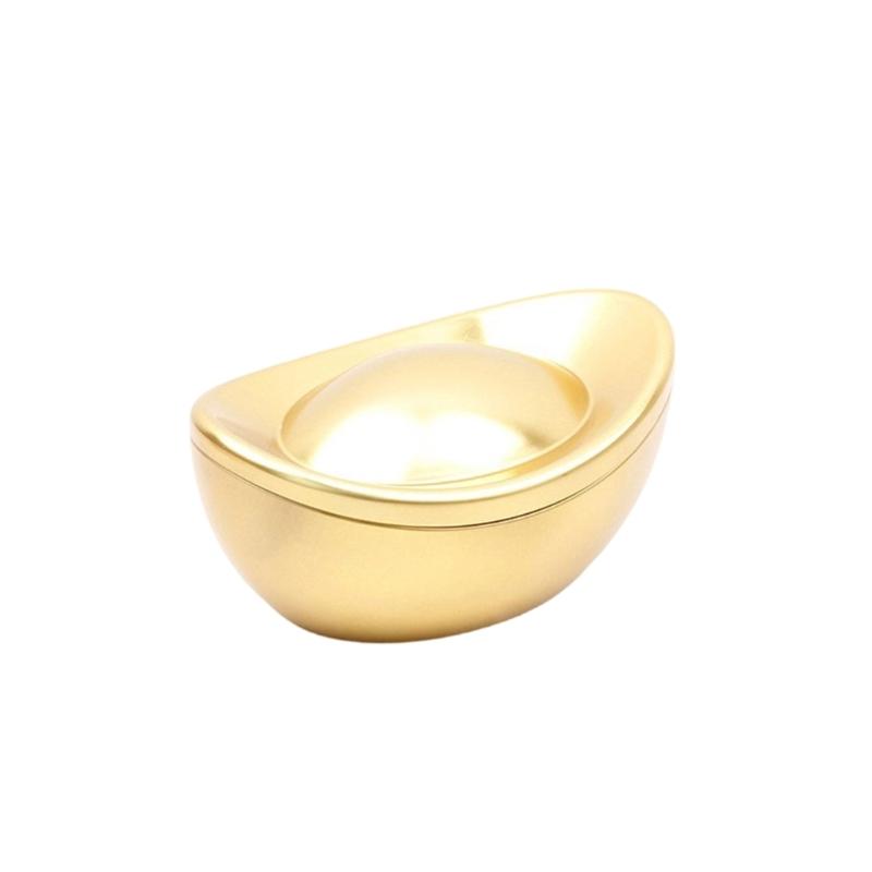 Golden Ingot Shape Tin Candy Chocolate Holder Box Metal Candy Container For Wedding Chinese Spring Festival Celebration