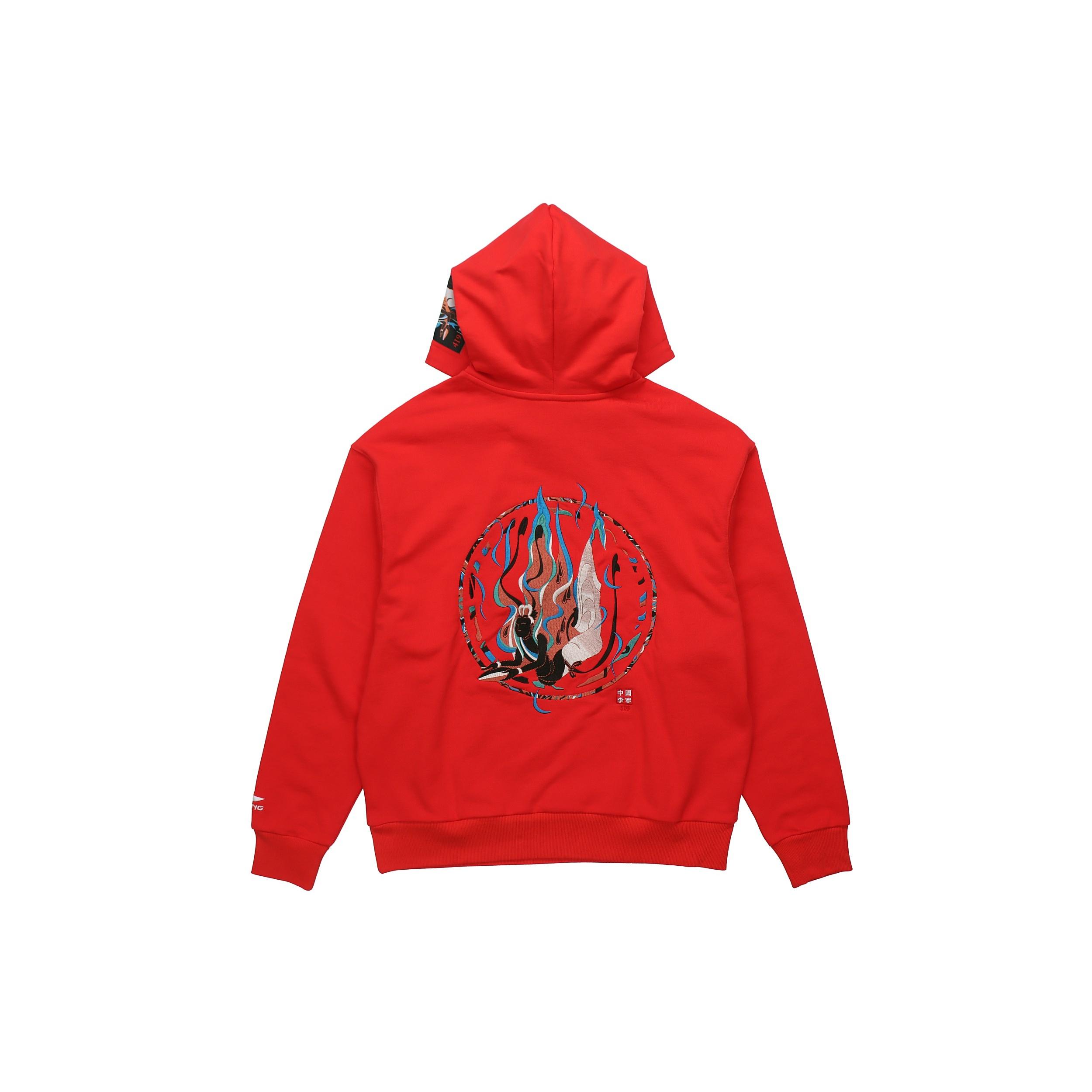 Li-Ning Chinese Culture Graphic Paris Fashion Week Hoodie Red Men s AWDQ241-2 M