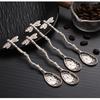 1Pcs Kitchen Accessories Retro Hotel Family Dessert Coffee Spoon Ice Cream Tools Creative Royal Style Flatware Metal Spoon