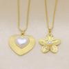 Personalized Light Luxury Copper Plated With Pearls, Heart-Shaped Love Bee Flower Necklace Pendant Accessories