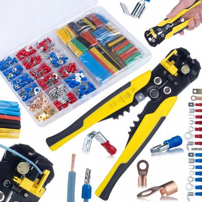 Rosfix Set of Insulated Connectors and Heat Shrink Tubing – 350 Connectors + 328 Tubes | Automatic Wire Stripper | High Quality