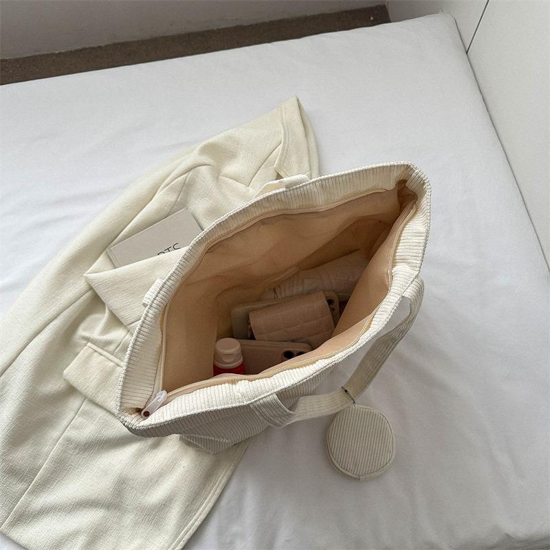 Nowa modna sztruksowa literacka i prosta torba typu tote o dużej pojemności, casualowa, retro, wszechstronna, damska torba na ramię