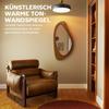 Miroir Mural Miroir Fenêtre avec Cadre en Placage de Pin pour Chambre à Coucher Salon, 91,5 x 45 x 3 cm, Bois Naturel