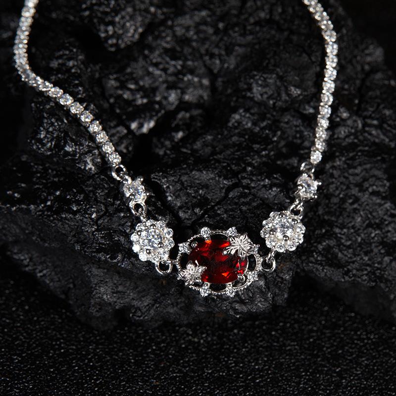 Jewelry Earrings S925 Sterling Silver With Natural Topaz Amethyst Garnet Color Treasure Bracelet Women