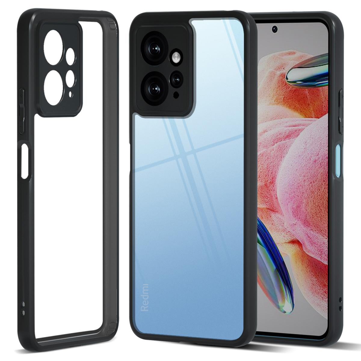 

IBMRS For Xiaomi Redmi Note 12 4G Cases TPU+PC Shell Anti-Scratch Cell Phone Cover Transparent Black