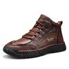 Men's High-top Leather Boots Casual Sneakers Outdoor Shoes