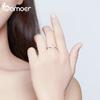 BAMOER Genuine 925 Sterling Silver Guardian Luna Adjustable Finger Ring for Women Geometric Ring Fine Jewelry Engagement Gift