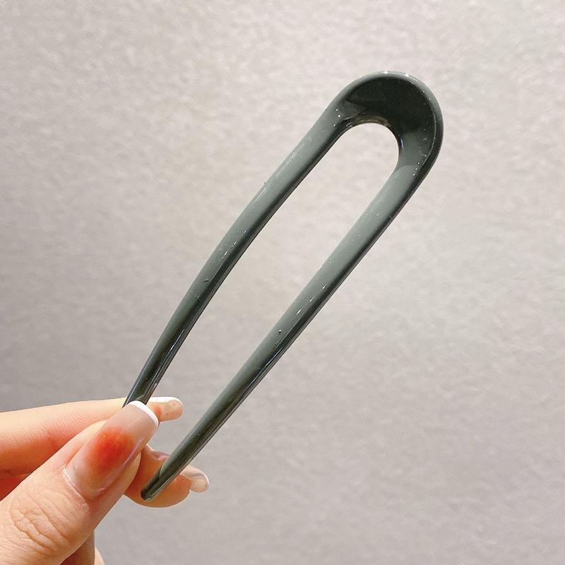 

New Solid Color Acrylic U-shaped Hairpin Women Chinese Style Hair Sticks Pins Classic Ethnic Girl Hair Accessories Jewelry серый