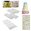 Cake Decorating Stencil Reusable Plastic Templates for Fondant Buttercream Royal Icing Wedding Birthday Cake Decoration Tools