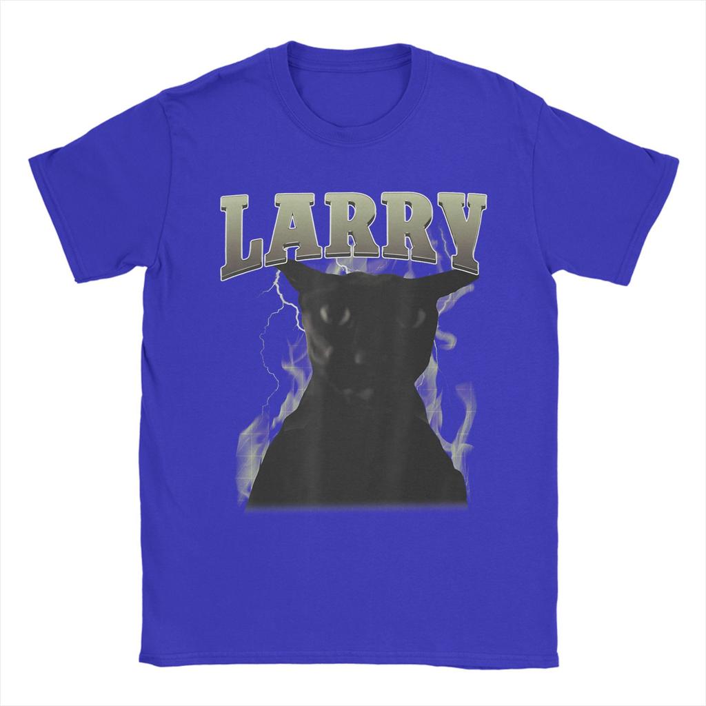 Funny Evil Larry Cat Dank Brainrot Meme Men's T Shirts  Novelty Tees Short Sleeve Round Collar T-Shirts 100% Cotton New Tops