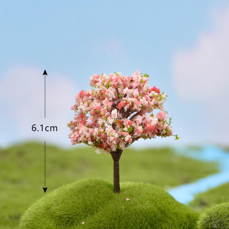 Mini Cherry Blossom Bonsai: Artificial Green Plant Decoration for Micro Landscapes.