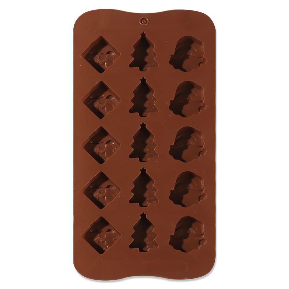 Basteln DIY Geschenkbox Eiswürfelform Weihnachtsmann Baum Silikonform Weihnachten Kuchen Backen Weihnachts-Schokoladenform