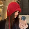 Ear Protection Knitted Earmuffs Hat Lace-up Strap Beanies Sweet Knitted Hat  Winter