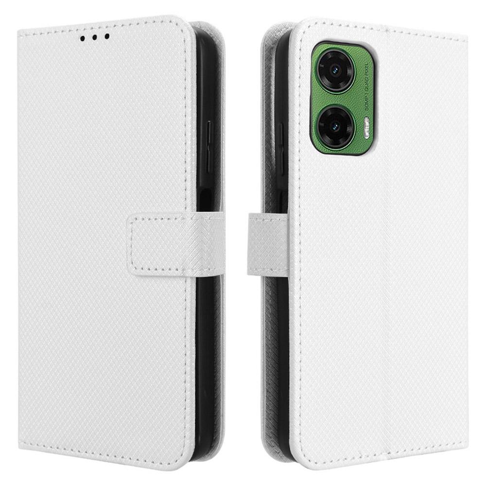 For Motorola Moto G35 5G Case PU Leather Diamond Texture Wallet Phone Cover