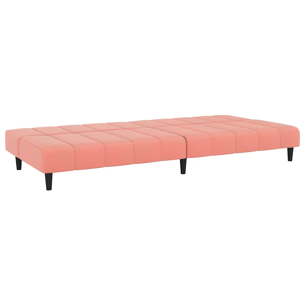 2 Seater Sofa Bed in Pink Velvet