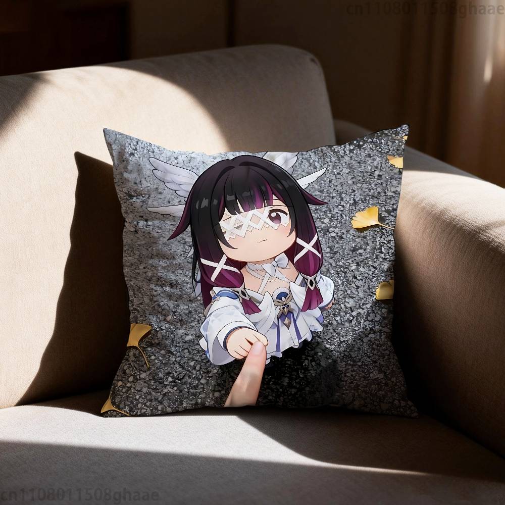 GGenshin Columbina Impact Pillow Case Sofa Living Room Bedroom Headboard Backrest Cushion Square Cushion Nap Time