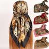 Spring New Versatile Cashew 90 Big Square Scarf Silk Scarf Classic Vintage Print Scarf