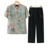Women's New Chinese Style Summer Short Sleeve Two-Piece Set
