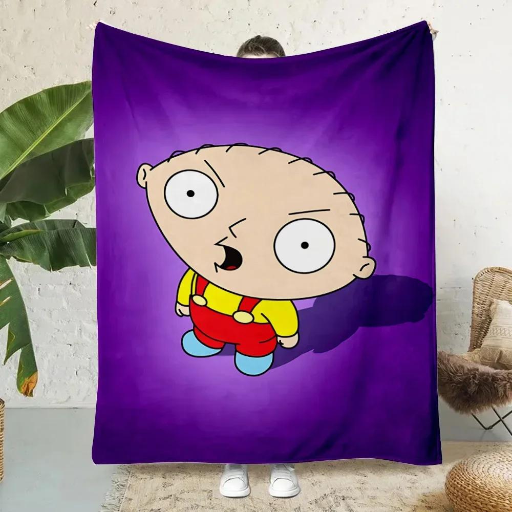 Kawaii Cartoon Familys Guys Printed Blanket Picnic Blankets Warm Blanket Soft And Comfortable Blanket Home Travel Birthday