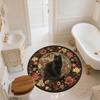 Cats & Vintage Flowers pattern round rug,Carpet Rug for Living Room Bedroom Playroom ,Non-slip Floor Mat,Holiday Gifts and Birthday Gifts.