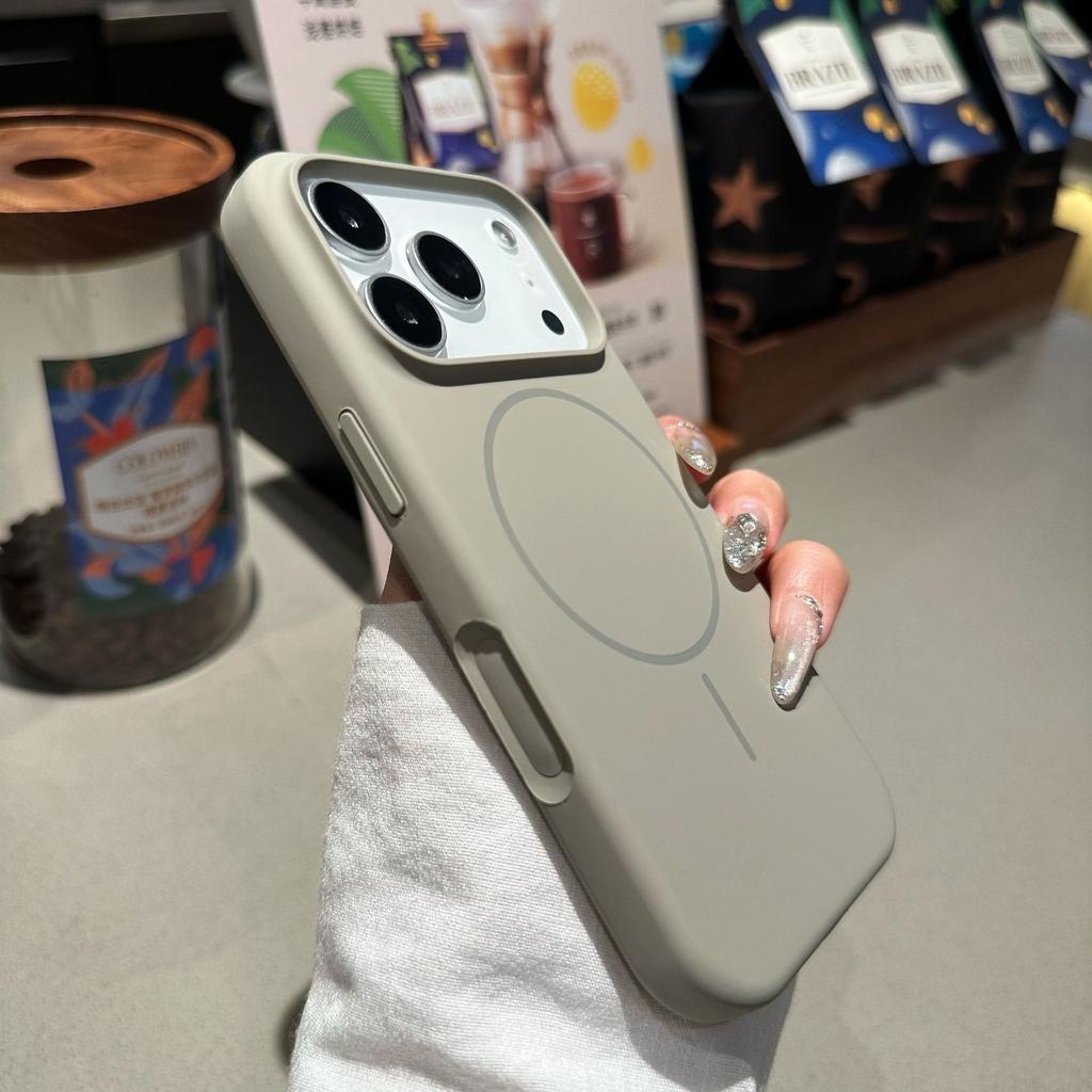 Applicable to Apple 17 thin ring magnetic mobile phone case liquid silicone iPhone16proMax Macaron 15 protective case