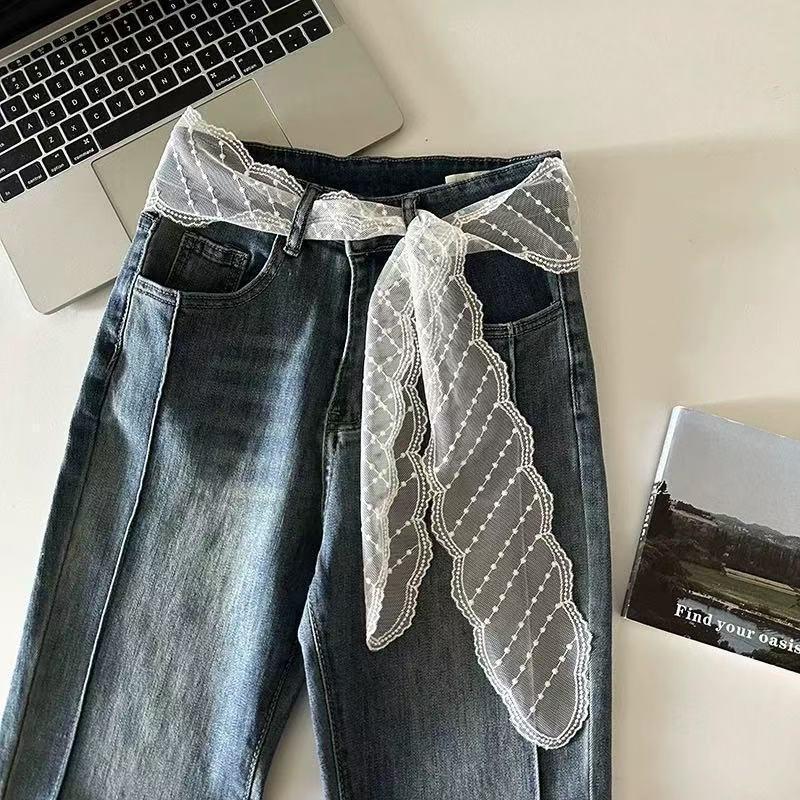 Elegant Lace Embroidery Ribbon Scarf Retro Headdress For Women Girls Sweet Princess Hair Accessories Long Lace Waistband Gifts
