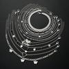 13 Pieces of Women's Butterfly Love Ball Chain Foot Chain Creative Multi-layer  Chain Pendant Foot Chain