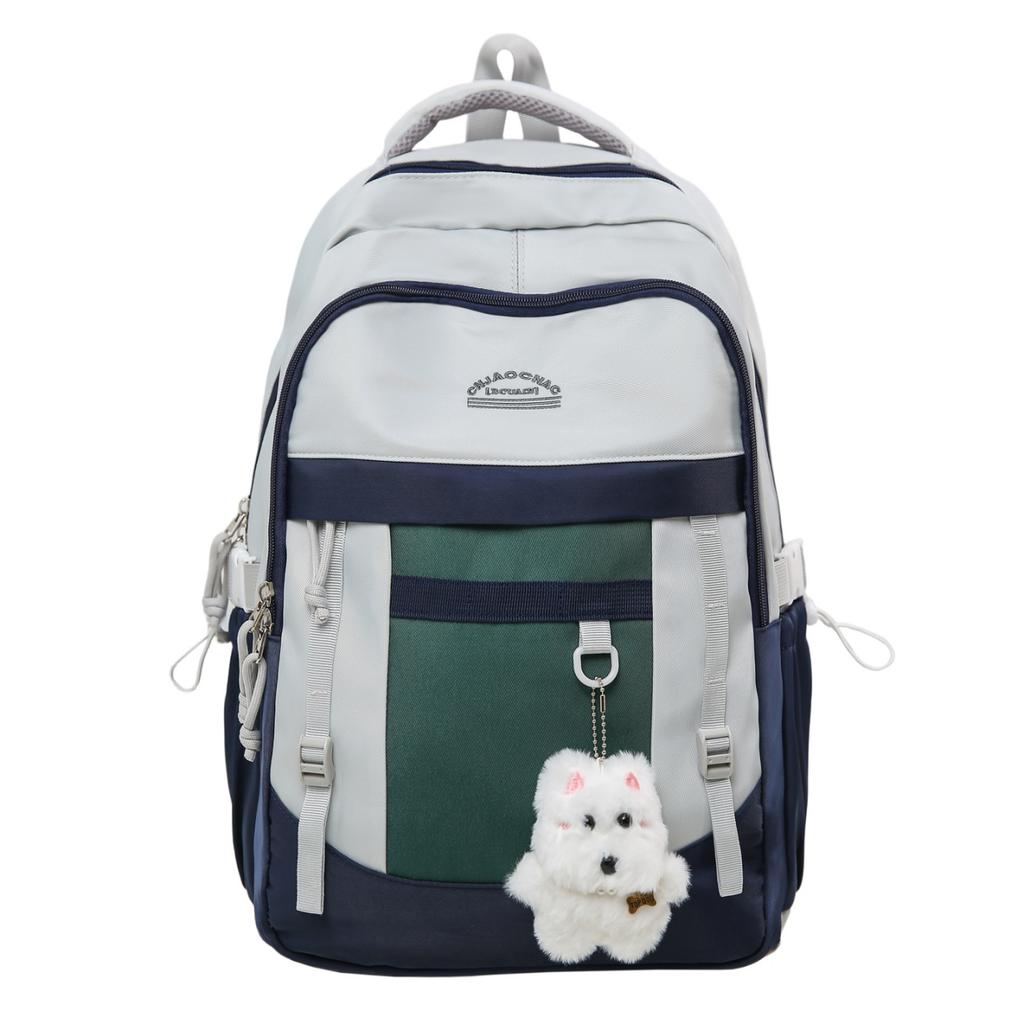 Schoolbag Large Capacity Junior High School Student Schoolbag Girls, Japanese Ins Style Simple Color Backpack Tide Travel Computer Back