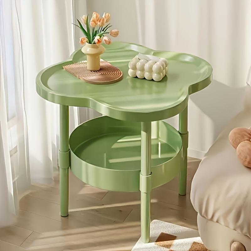 [Stylish Side Table] Stylish Modern Round Side Table with Storage Shelf | Space-Saving, Lightweight for Living Room, Bedroom