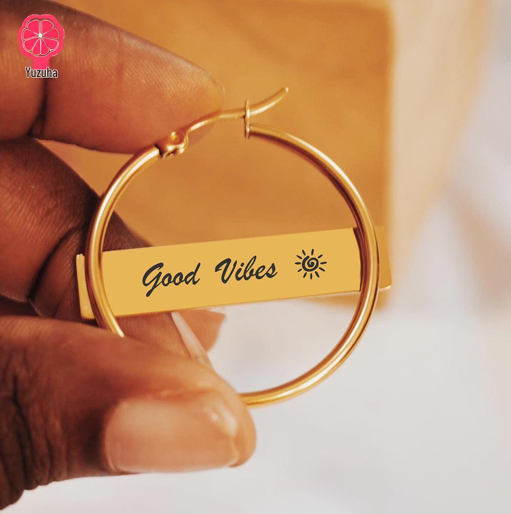 Stainless Steel Personalized Name Engraved Earrings - Perfect Gift for Christmas or Mother's Day