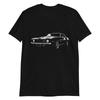 Staré černé Camaro obrys Chevy Muscle Car majitel dárek krátký rukáv Unisex tričko
