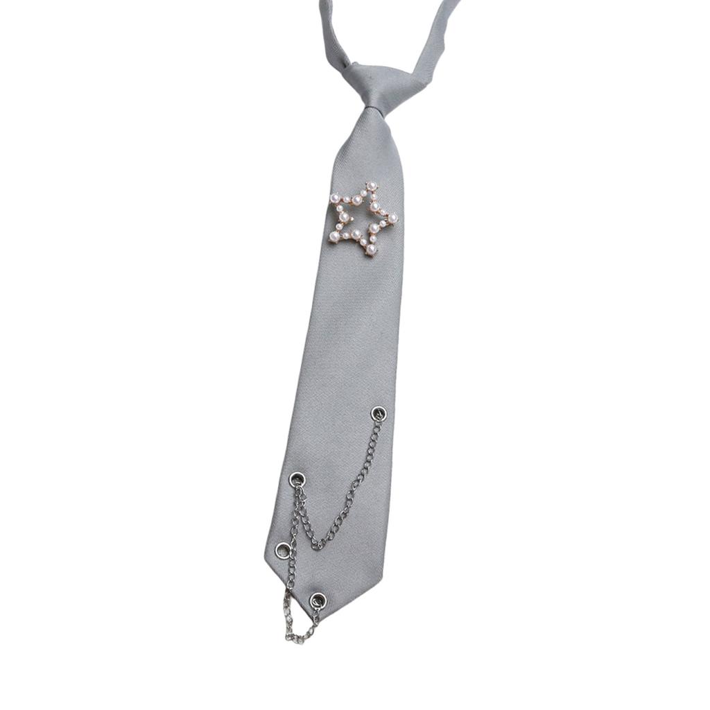 Elegant Pre-tied Uniform Punk Tie Metal Chain Girls School Uniforms Accessories JK Preepy Look School Suit