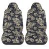 Vintage Tattoo Skull and Rose Front Seat Cover 2 Pcs Universal Vehicle Seat Protector Mat Covers Fit Most Cars Sedan SUV Van