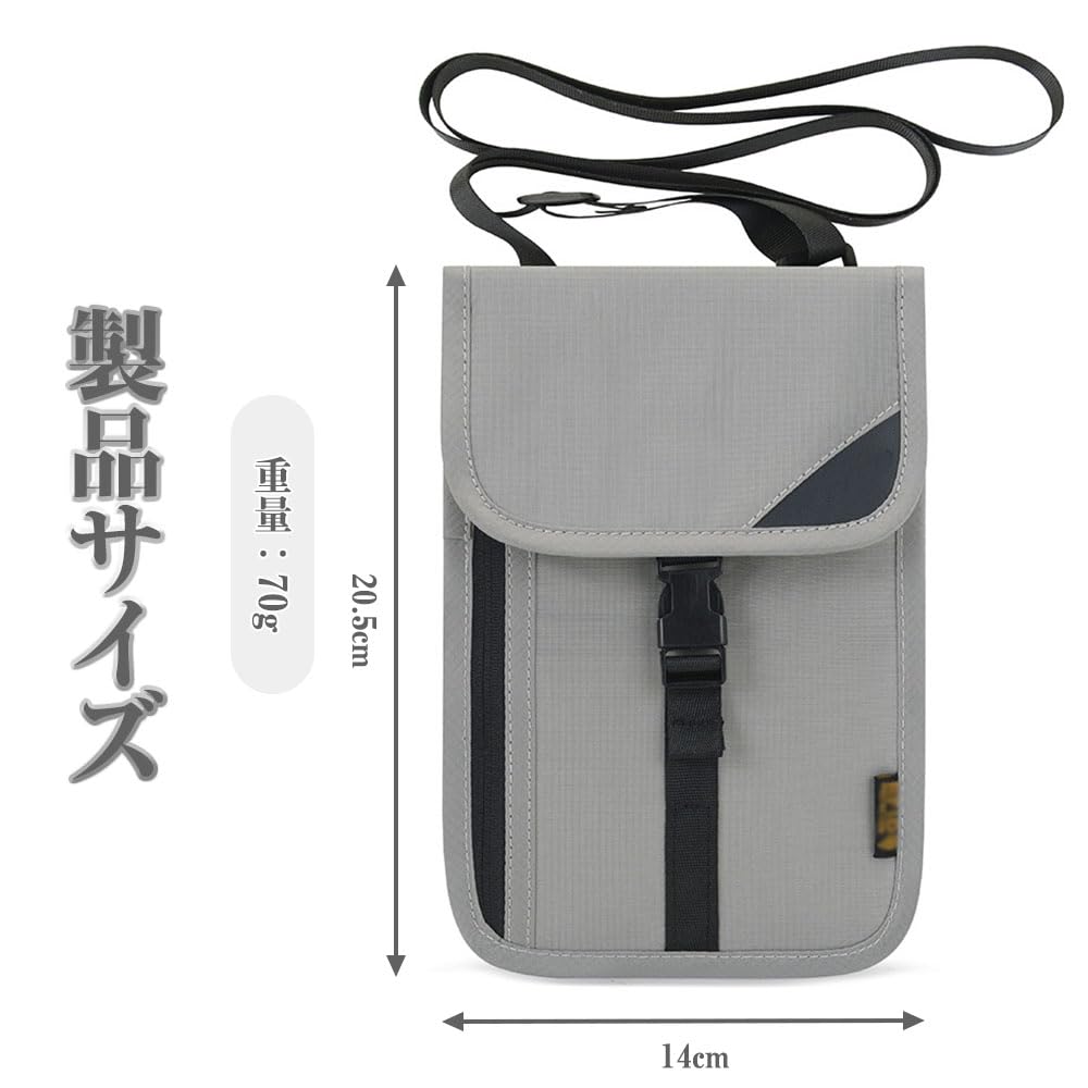 Passport Passport Bag with Storage Valuables Neck ID Card Clutch Travel Unisex [MNWMNW] Anti-Skimming Case, Ultra-Lightweight, Multi-Function Clasp,