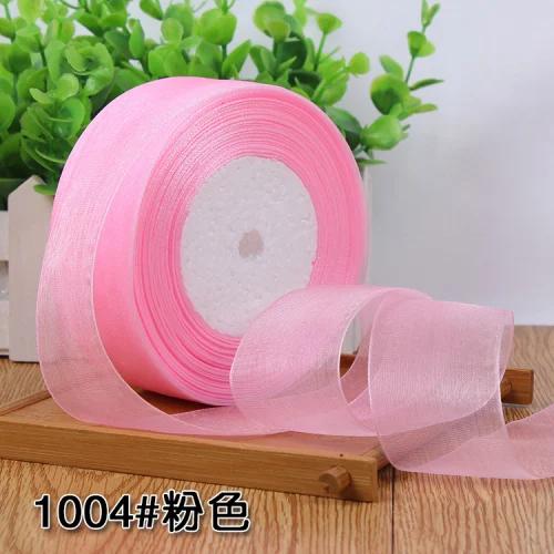 (50yards/roll) 12/15/20/25/40mm Organza Ribbon Gift Wrapping Decoration Christmas Silk Ribbons for Wedding DIY Craft Handmade