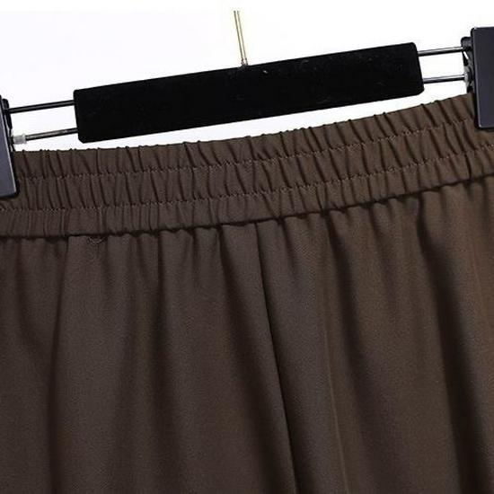 Damen Elastischer Bund Midi Rock - Frühling/Herbst Stil, Lässige Schlanke Passform mit Taschen