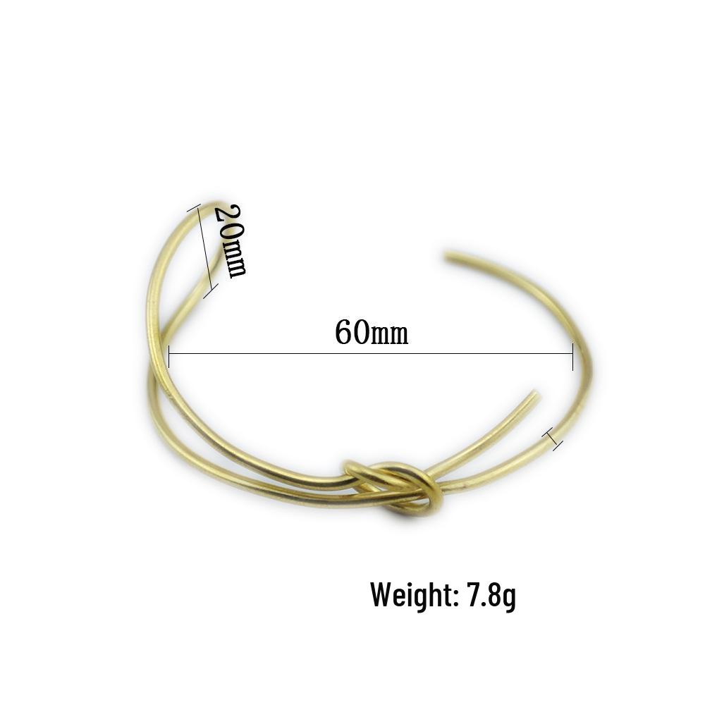 2024 Trendy Adjustable Open Copper Bracelet with Geometric Lines - Korean Style Fashion Accessory