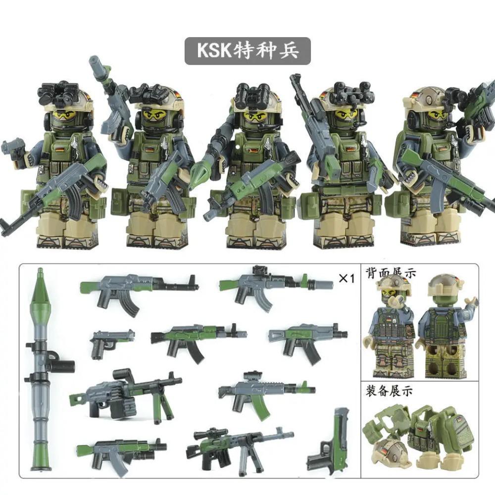 High military US special forces soldiers green beret army weapons miniature building block puzzle birthday gift world war ii