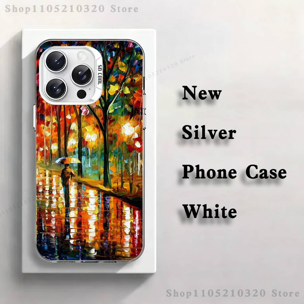 

L-Leonid A-Afremov Oil Painting Phone Case iPhone 17,16,15,14,13,12,11,Pro,Max,Plus,Mini,XS,SE Anti Fall White Matte Hard Bumper iPhone12PROMAX