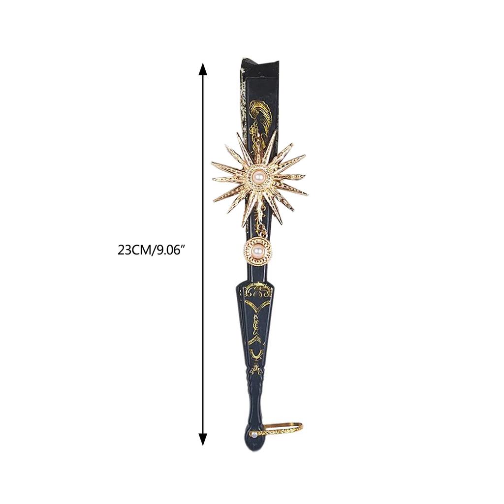 Folding Fan Gothics Lolitas Hand Fan Handheld Vintage Fan Party Decors for Women