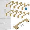 KOTARBAU® Kitchen Furniture Handle Classic Modern Oblong Long Matte Gold 126 MM Spacing 96 MM Set of 10