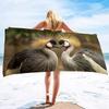 Red-Crowned Crane Series Seaside Vacation Beach Towel Swimming Bath Towel Microfiber Sports Towel