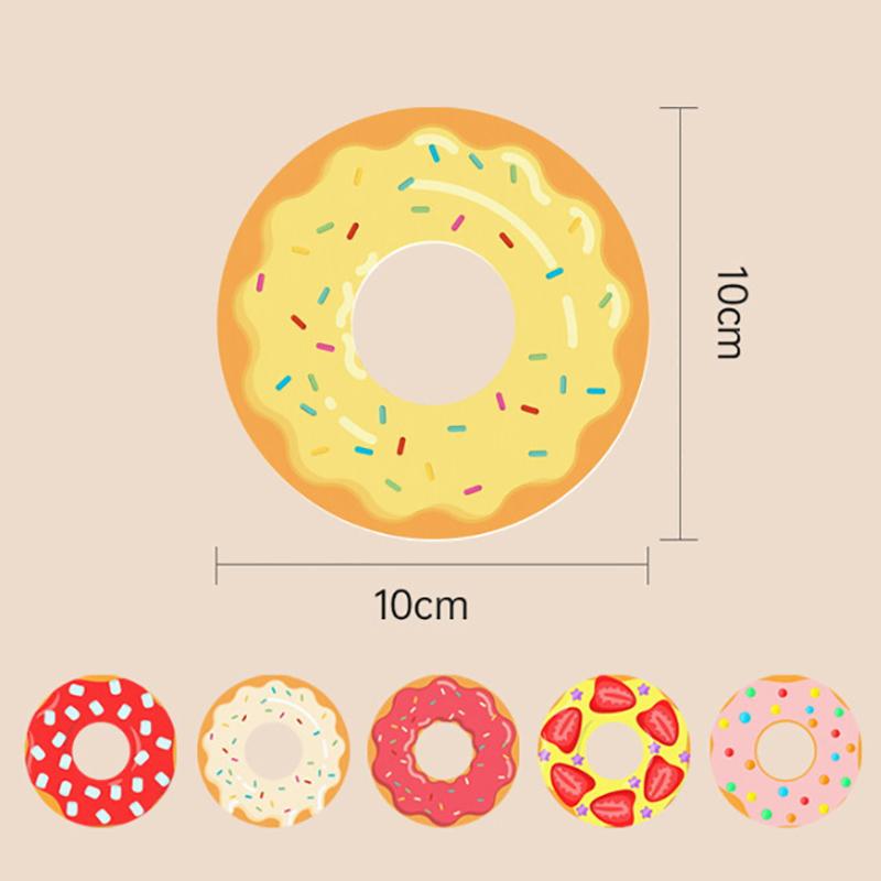Kawaii Donut-Shaped Diatomite Coaster - Absorbent Cup Mat for Office Desk, Heat Resistant Table Protector for Mugs & Glasses